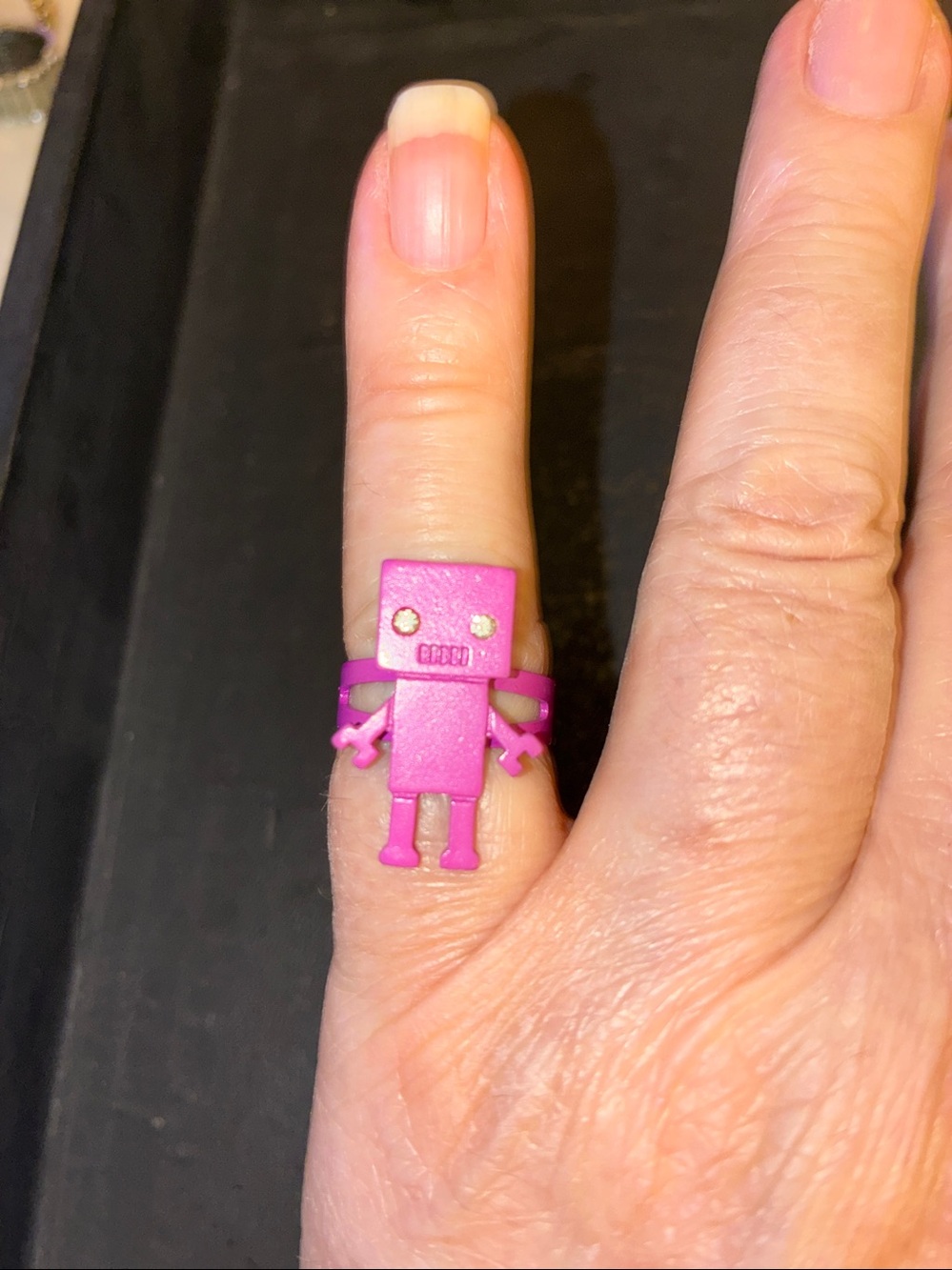 Pink Robot Ring - Fun Adjustable Accessory - Picture 10 of 10